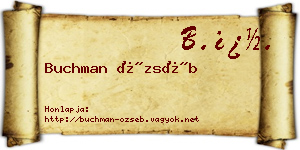 Buchman Özséb névjegykártya